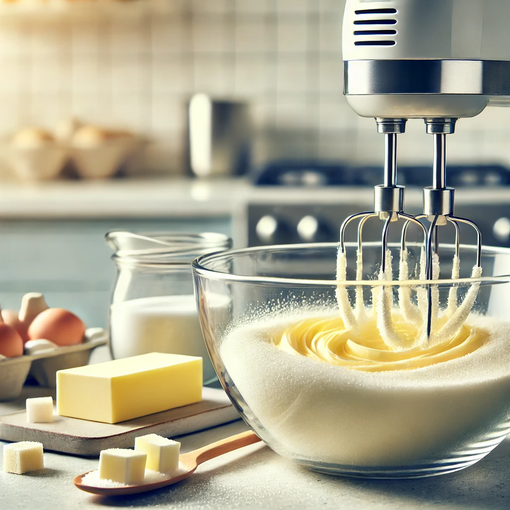 Beating sugar and butter